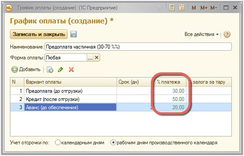 ������� ������� � 1�:ERP ���������� ������������